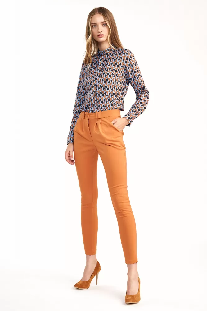 Klasyczne pomarańczowe spodnie ze zwężanymi nogawkami  - SD62